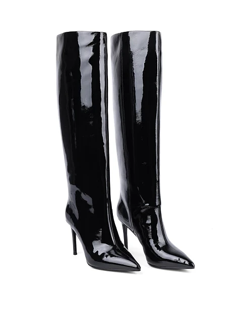 Женские сапоги MiaMay лаковые черные - фото 3 - Miraton