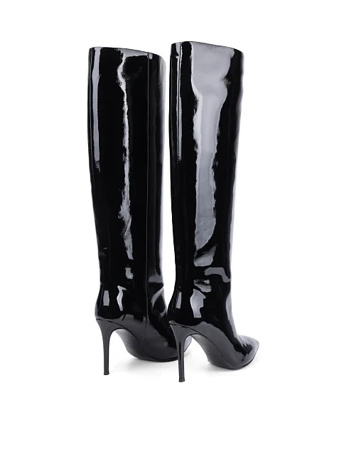 Женские сапоги MiaMay лаковые черные - фото 4 - Miraton