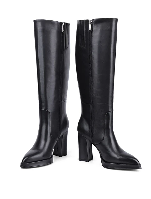 Женские сапоги Attizzare кожаные черные - фото 2 - Miraton