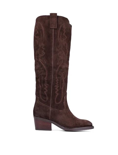 Женские сапоги Attizzare велюровые коричневые - фото 1 - Miraton