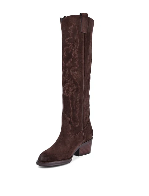 Женские сапоги Attizzare велюровые коричневые - фото 2 - Miraton