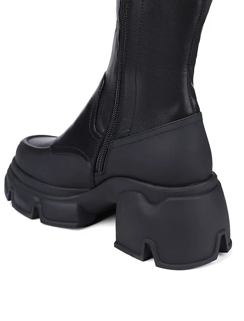 Женские сапоги MIRATON кожаные черные - фото 2 - Miraton