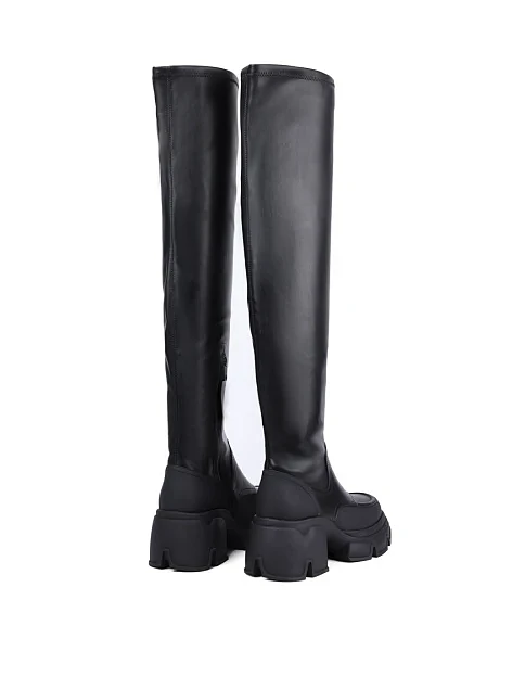 Женские сапоги MIRATON кожаные черные - фото 4 - Miraton