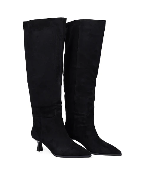 Женские ботфорты Attizzare велюровые черные - фото 3 - Miraton