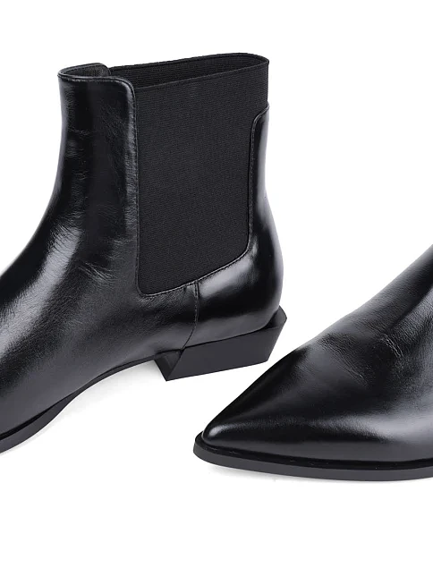 Женские ботинки MIRATON кожаные черные - фото 2 - Miraton