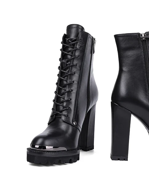 Женские ботинки Attizzare кожаные черные - фото 2 - Miraton