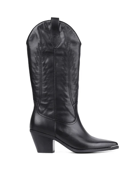 Женские ботинки MIRATON кожаные черные - фото 1 - Miraton