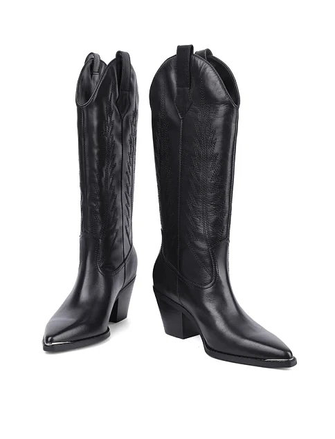 Женские ботинки MIRATON кожаные черные - фото 2 - Miraton