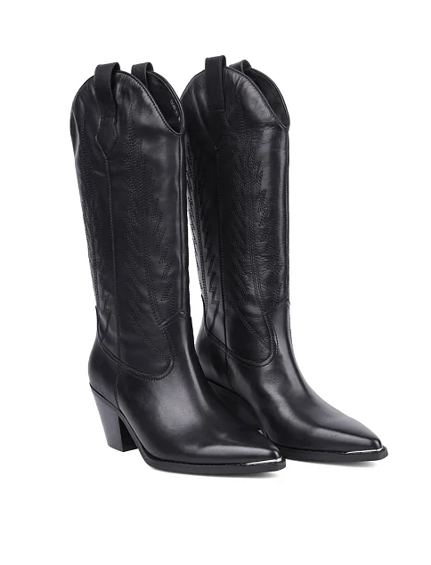 Женские ботинки MIRATON кожаные черные - фото 3 - Miraton