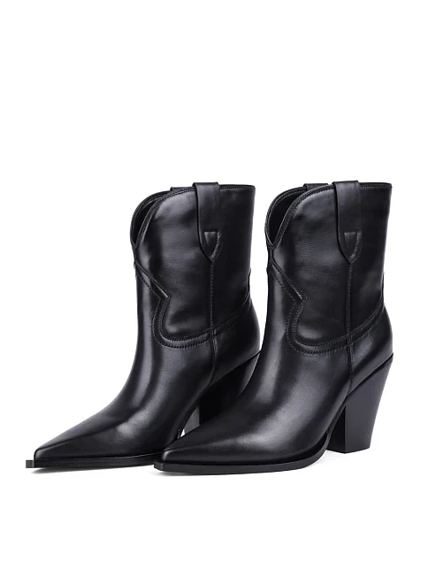 Женские ботинки MIRATON кожаные черные - фото 3 - Miraton