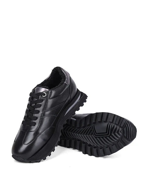 Женские кроссовки Attizzare кожаные черные - фото 2 - Miraton