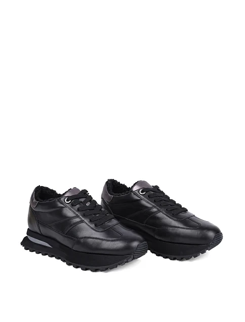 Женские кроссовки Attizzare кожаные черные - фото 3 - Miraton