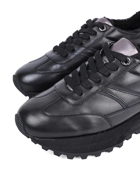 Женские кроссовки Attizzare кожаные черные - фото 5 - Miraton