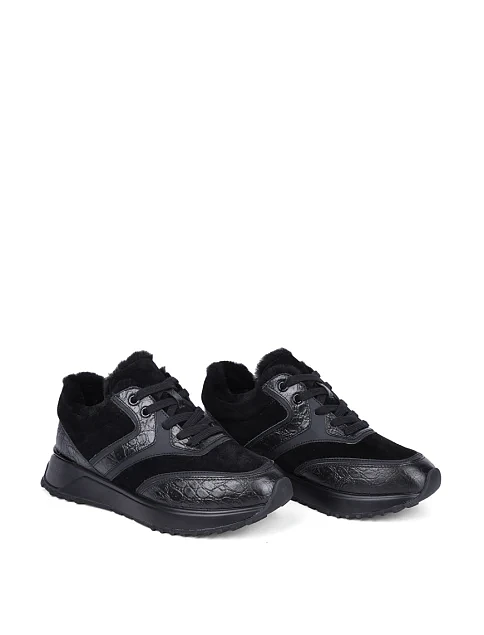 Женские кроссовки Attizzare кожаные черные - фото 3 - Miraton