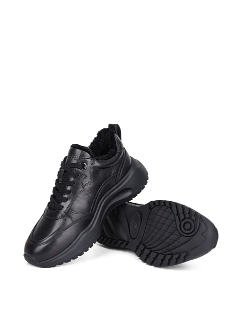 Женские кроссовки Attizzare кожаные черные - фото 2 - Miraton