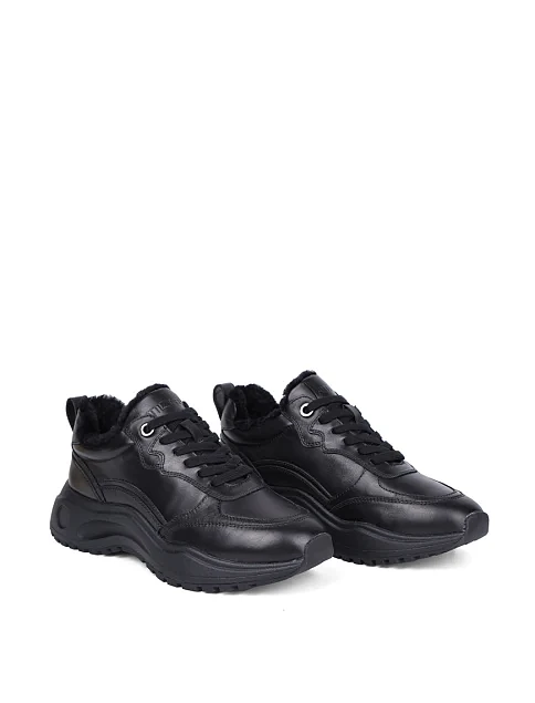 Женские кроссовки Attizzare кожаные черные - фото 3 - Miraton