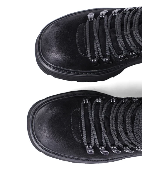 Женские ботинки MIRATON велюровые черные - фото 5 - Miraton