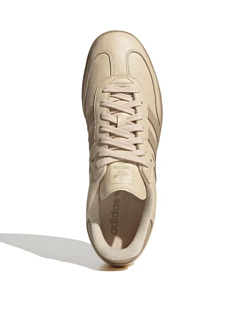 Женские кеды Adidas Samba кожаные бежевые - фото 5 - Miraton