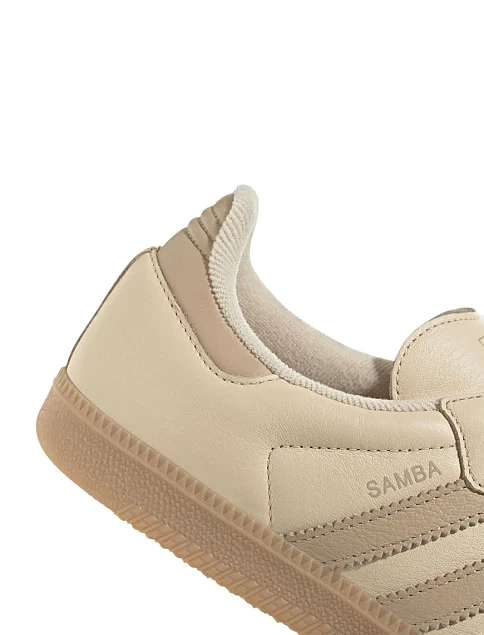 Женские кеды Adidas Samba кожаные бежевые - фото 8 - Miraton