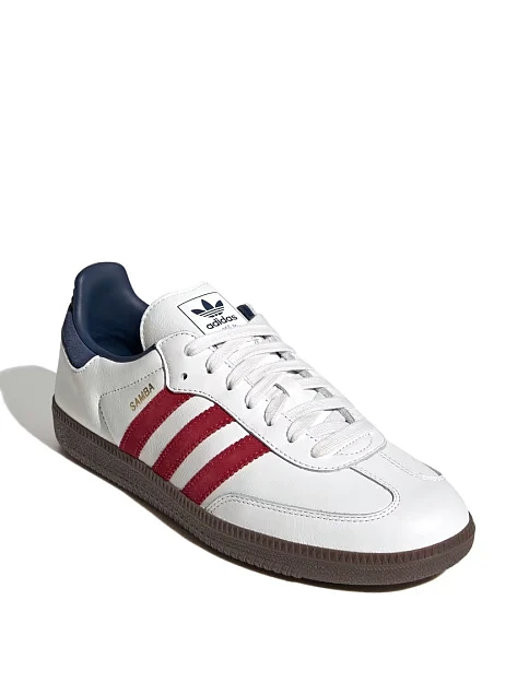 Мужские кеды Adidas Samba кожаные белые - фото 3 - Miraton