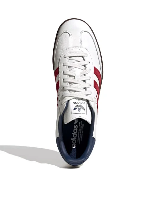 Мужские кеды Adidas Samba кожаные белые - фото 5 - Miraton