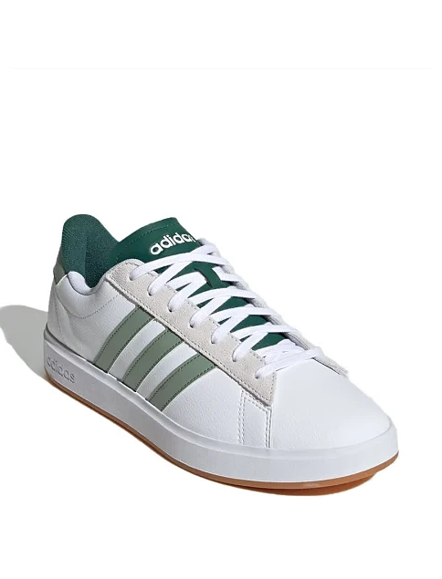 Мужские кеды Adidas Grand Court 2.0 из искусственной кожи белые - фото 3 - Miraton