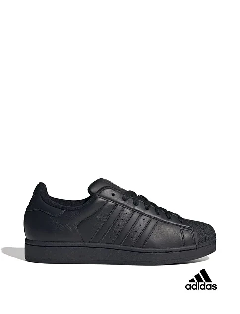 Мужские кеды Adidas Superstar II кожаные черные - фото 1 - Miraton