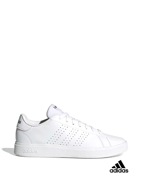 Мужские кеды Adidas Advantage Base 2.0 из экокожи белые - фото 1 - Miraton