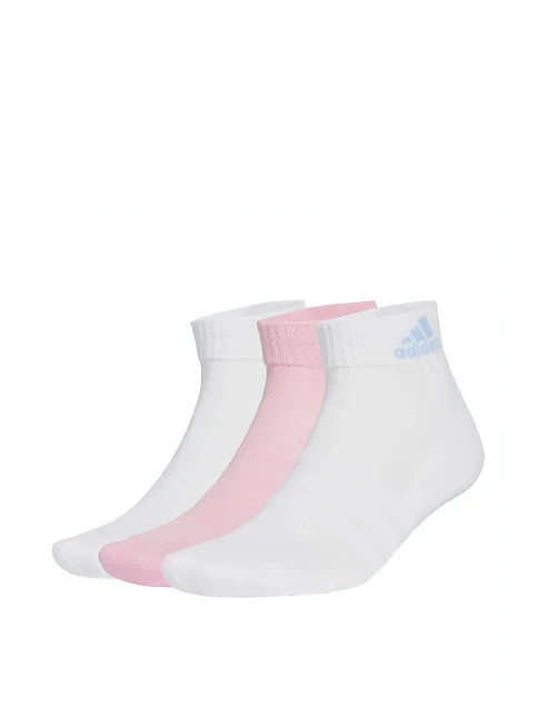 Короткие носки Adidas тканевые белые - фото 1 - Miraton