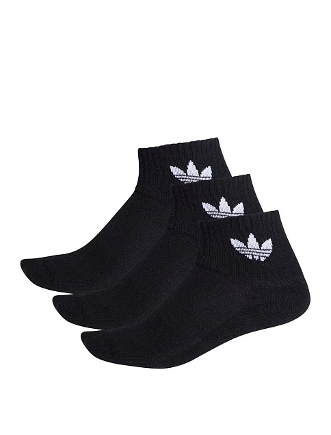 Короткие носки Adidas тканевые черные - фото 1 - Miraton