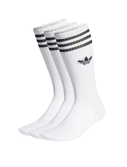 Высокие носки Adidas тканевые белые - фото 1 - Miraton