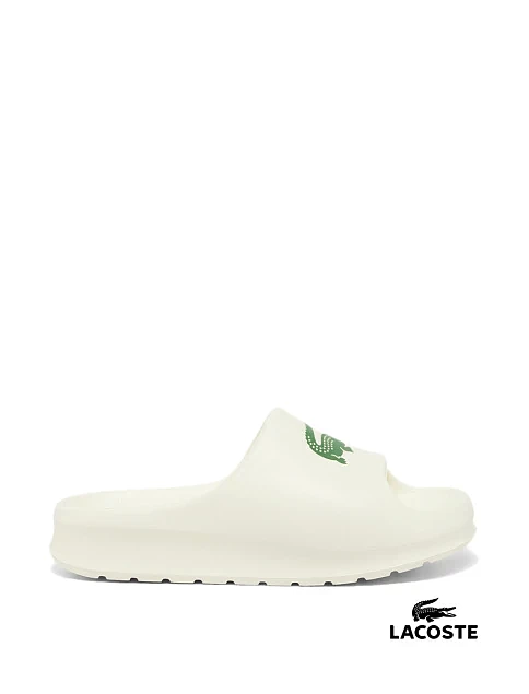 Жіночі шльопанці Lacoste гумові білі - фото 1 - Miraton