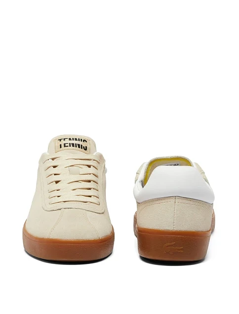 Чоловічі кеди Lacoste велюрові бежеві - фото 5 - Miraton