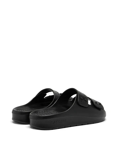 Мужские шлепанцы Lacoste резиновые черные - фото 3 - Miraton