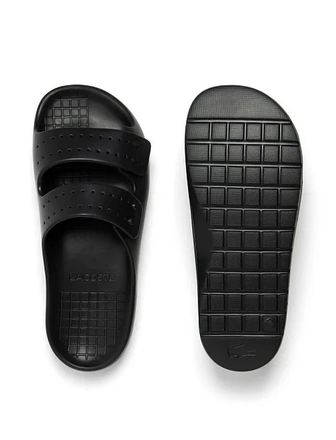 Мужские шлепанцы Lacoste резиновые черные - фото 4 - Miraton