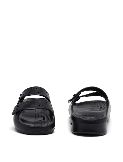 Мужские шлепанцы Lacoste резиновые черные - фото 5 - Miraton