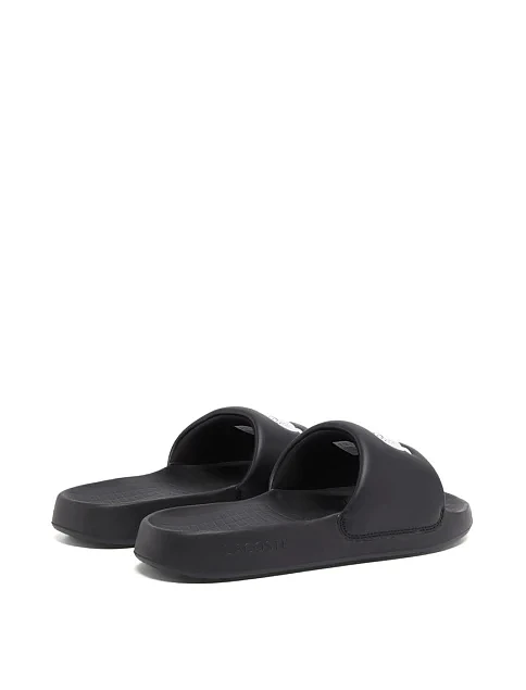 Мужские шлепанцы Lacoste резиновые черные - фото 2 - Miraton