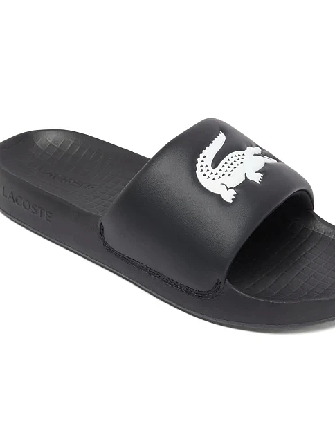 Мужские шлепанцы Lacoste резиновые черные - фото 5 - Miraton