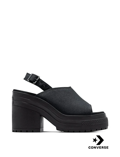 Жіночі туфлі Converse Chuck 70 Deluxe Sandal Heels тканинні чорні - фото 1 - Miraton