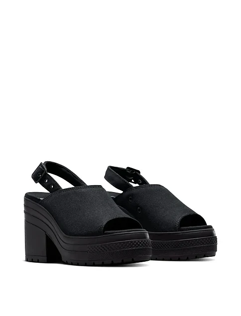 Жіночі туфлі Converse Chuck 70 Deluxe Sandal Heels тканинні чорні - фото 3 - Miraton