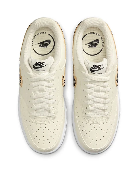 Женские кроссовки Nike Court Vision тканевые бежевые - фото 5 - Miraton