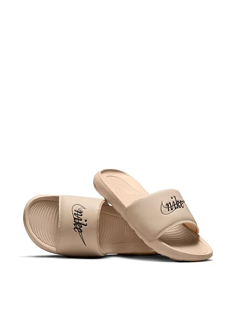 Женские шлепанцы Nike Victori One резиновые бежевые - фото 3 - Miraton