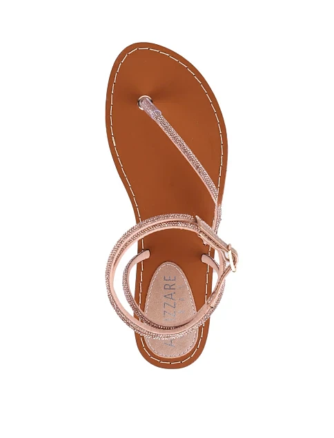 Жіночі сандалі Attizzare зі штучної шкіри золотого кольору - фото 2 - Miraton