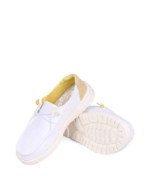 Жіночі туфлі Hodaki тканинні білі - фото 2 - Miraton