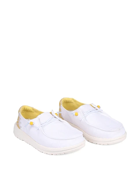 Жіночі туфлі Hodaki тканинні білі - фото 3 - Miraton