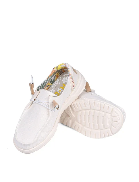 Жіночі туфлі Hodaki тканинні білі - фото 2 - Miraton