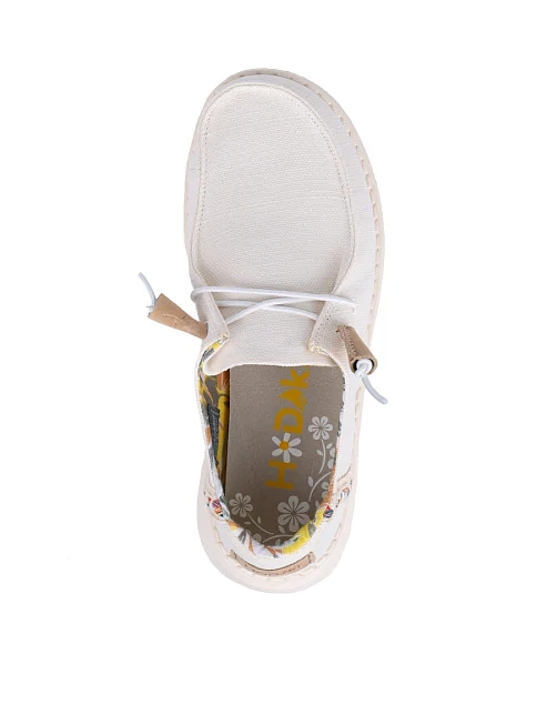 Жіночі туфлі Hodaki тканинні білі - фото 5 - Miraton