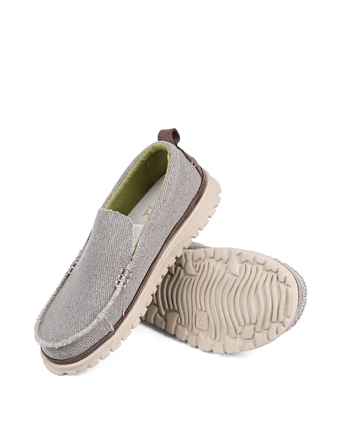 Мужские туфли Hodaki тканевые бежевые - фото 2 - Miraton