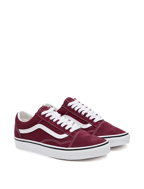 Жіночі кеди Vans Old Skool замшеві бордові - фото 2 - Miraton