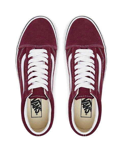 Жіночі кеди Vans Old Skool замшеві бордові - фото 4 - Miraton